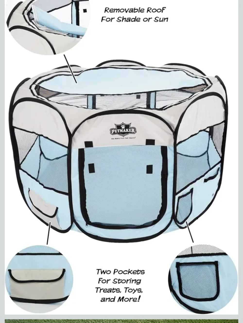 Portable Light Blue Large Pet Playpen